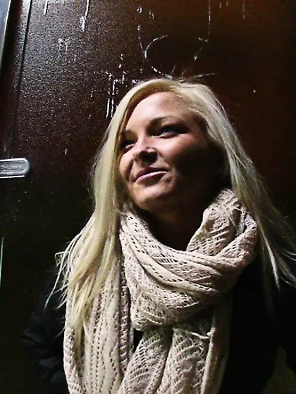 Lusty blonde swallowing dick