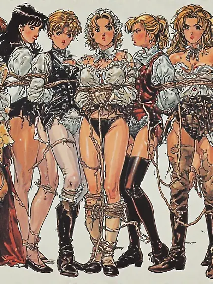 Babes in bondage from my imagination inked by AI