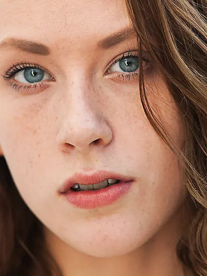 Slim brunette freshie posing