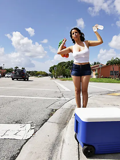 White top brunette Latina gets her tight slit pounded in POV