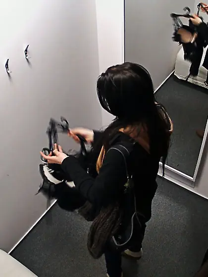 Elegant dark-haired goddess revealed