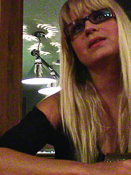 Blonde waitress fucks in the toilet