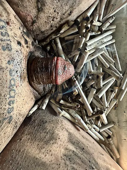 Sissy’s weekly ashtray- sissy couldn’t cum!