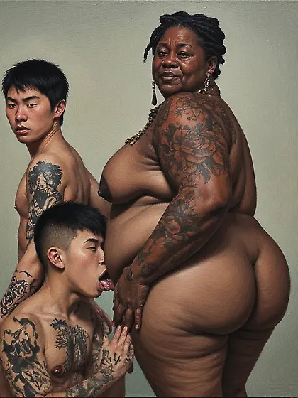 Young Asian Boy ends up with African Warrior