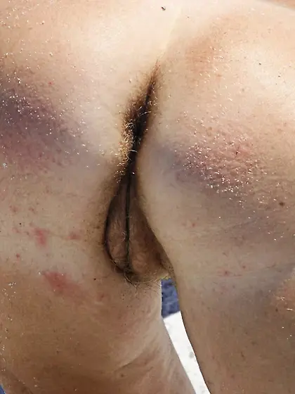 Standing on laps naked on the salt of the salt lake Elton