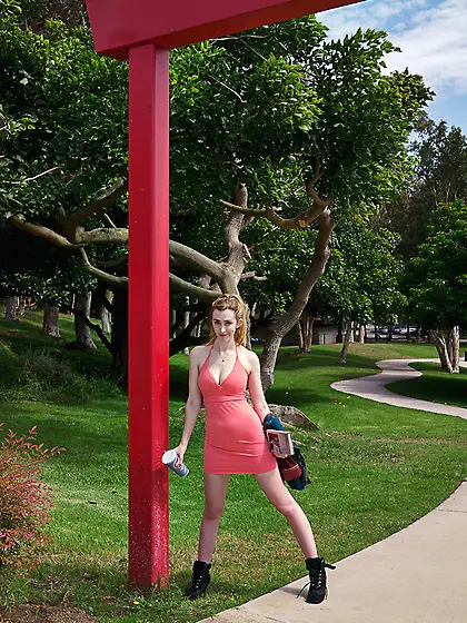 Ponytailed ginger vixen coral