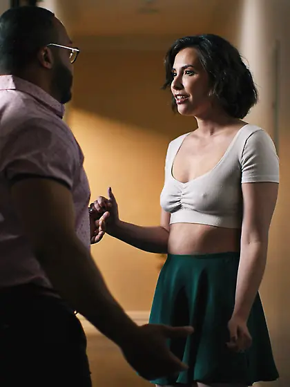 Very nice interracial gangabng with Casey Calvert