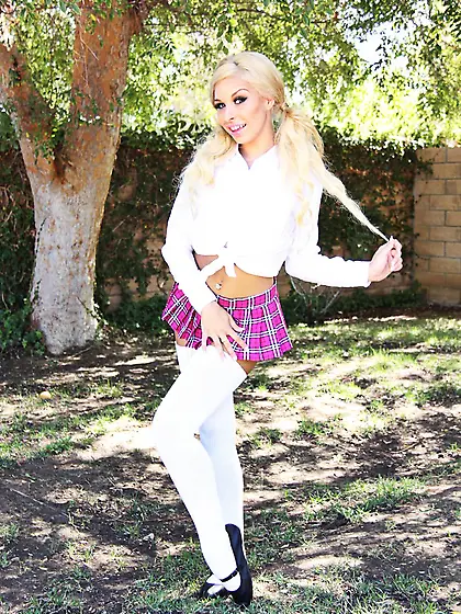 Latin cutie Carmen Caliente shows naked titties and plays with c