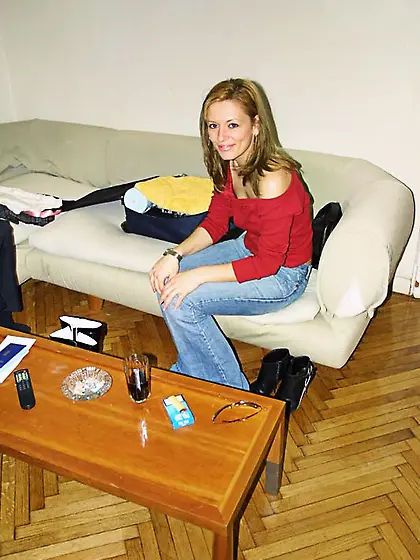 British slut red stockings