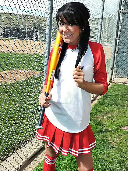 Pretty faced latina baseball