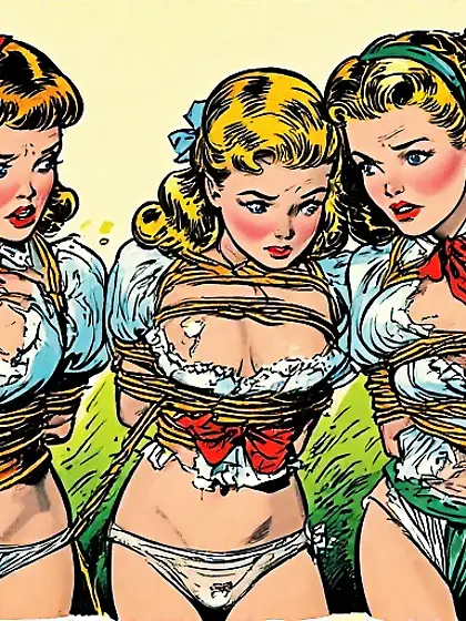 Babes in bondage from my imagination inked by AI