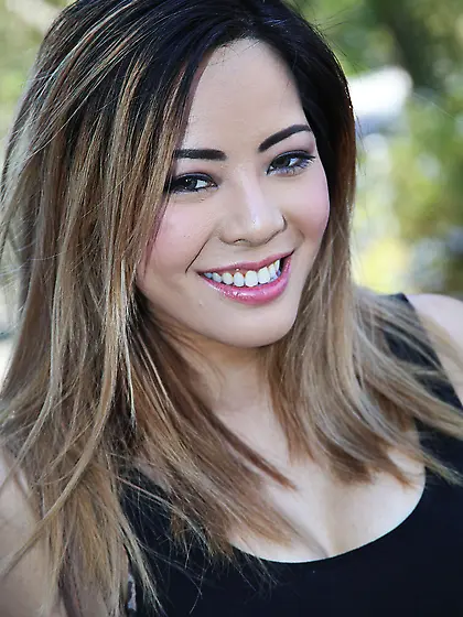 Whore with oriental features welcomes two big black cocks inside