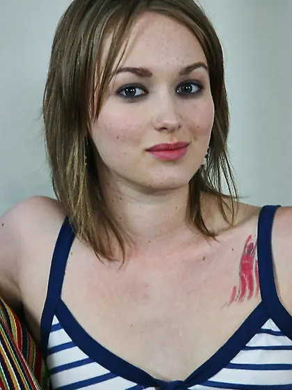 Haylee Heart takes her cute denim skirt off and blows a big hard