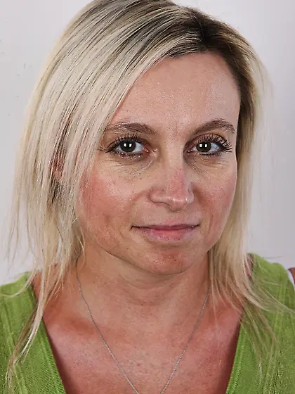 Blonde milf slowly peels