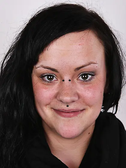 Cute brunette teen face