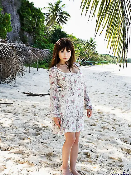 Sexy and young Asian babe Aya Hirai is showing off her naked tit