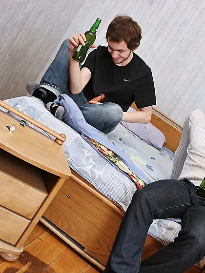 Two boys were drinking