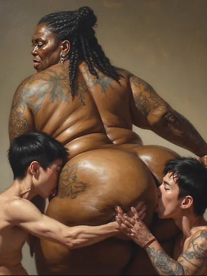 Young Asian Boy ends up with African Warrior