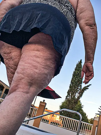 My fat BBW obese mother-in-law on hidden camera