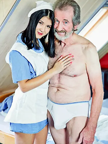 Young hottie makes old man feel much better