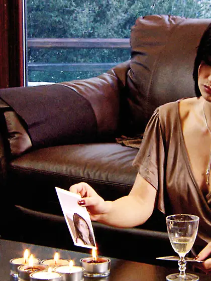 Luscious milf sits brown