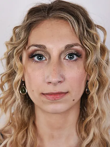 Shy blonde teen teases