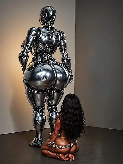 Nigger Girl Worships Robot Ass