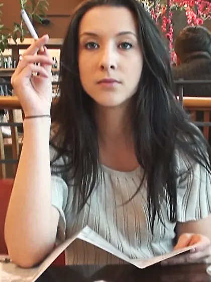 Smoking hot brunette nailed