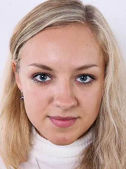 Cute blonde peels sexy