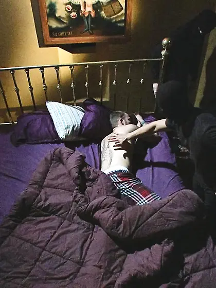 Tattooed stud boner teased