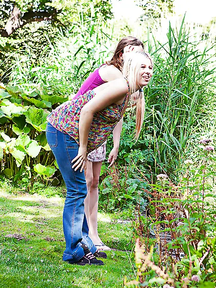 Girls with playful tongues doing what they can to get off