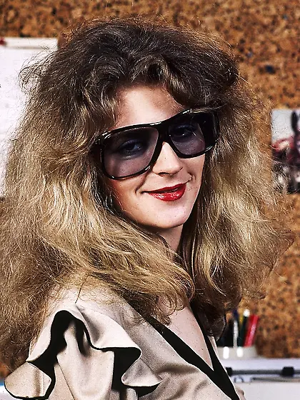 Sexy secretary sunglasses wearing