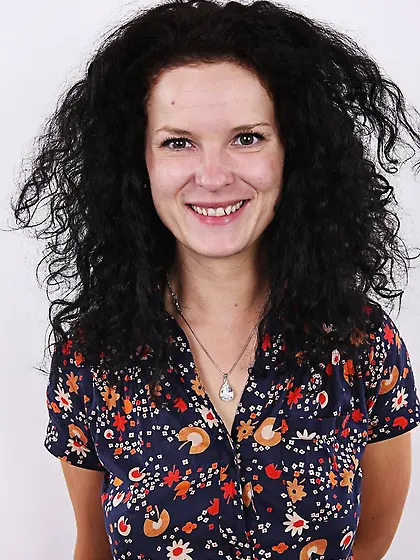 Carefree wild brunette beauty