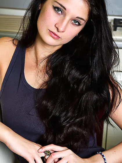 Ukrainian brunette stockings