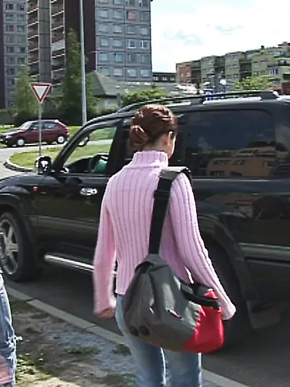 Brown haired teen chick