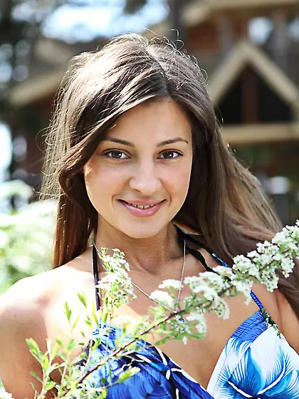 Teen chick Melena A spends a great day outdoor,  playing with her