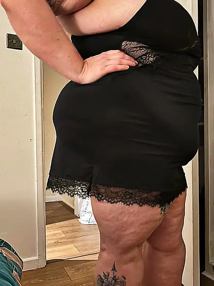 My sexy BBW wife in her Valentine’s Day outfit