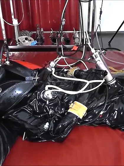 Kinky fetish treat for the gimp by two mistresses