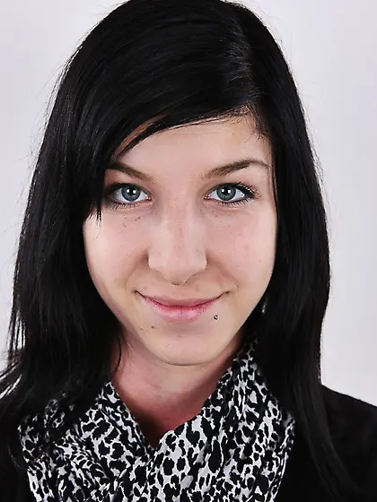 Innocent cute brunette reveals