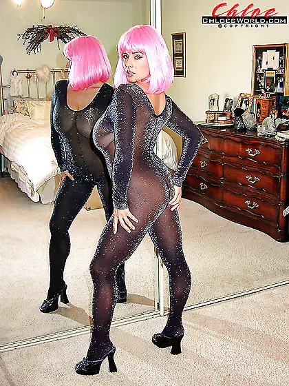 German pink hair big tits