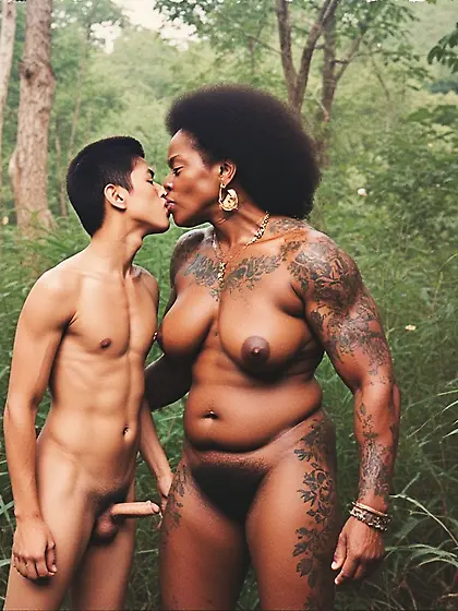 Young Asian Boy ends up with African Warrior