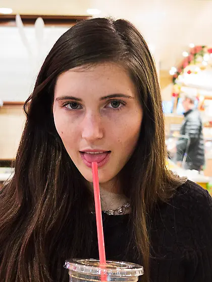 Long-haired teen babe with small tits gets...