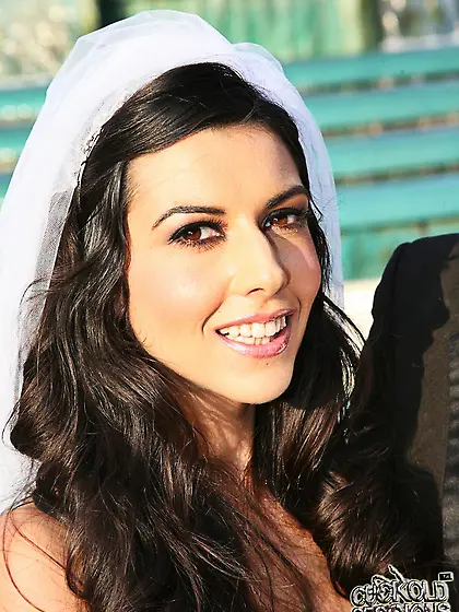 Black and white guy are furiously fucking the beautiful bride Lo