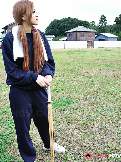 Red haired Asian babe An Umemiya plays with guys and sucks a sma