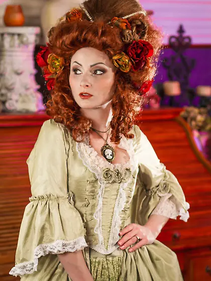 Curly-haired old-timey redhead dame gets fucked by a fine sir