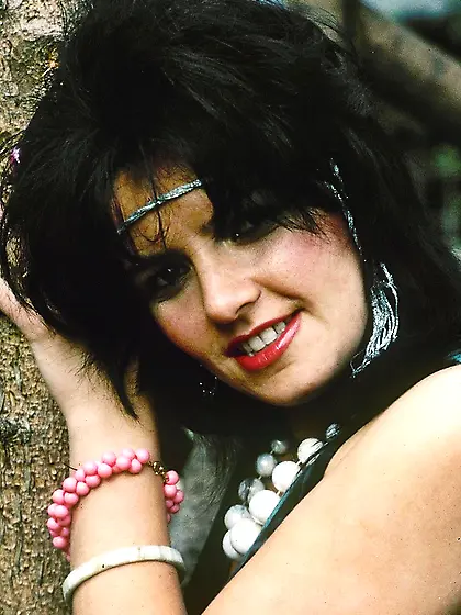 Beautiful babe wearing red