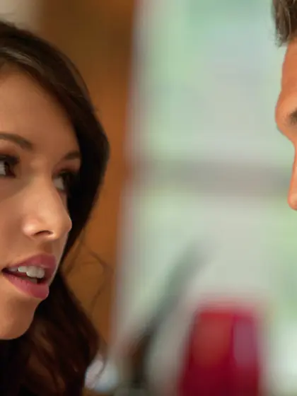 Tattooed brunette teen gets nailed by a total...