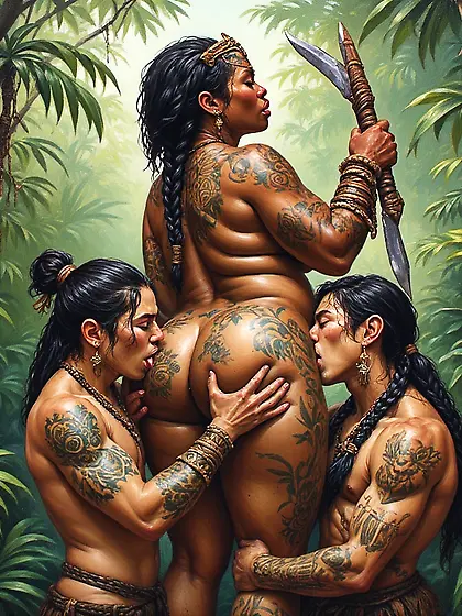 Young Asian Boy ends up with African Warrior