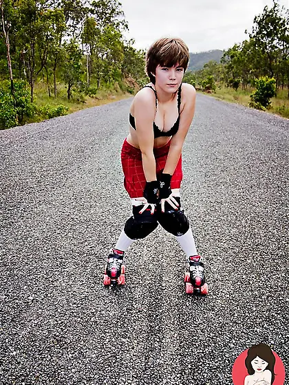 Nasty roller skater takes