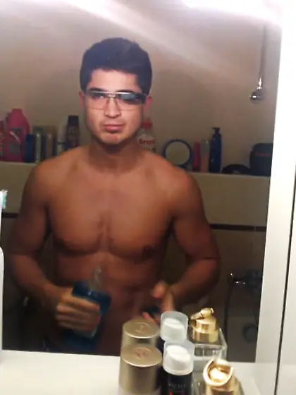 Slim slender brunette picked